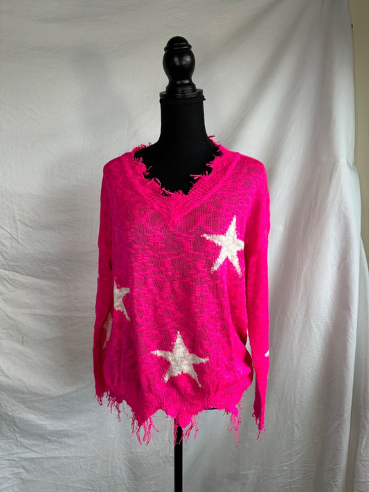 PINK STARS MAIN STRIP Women's Tops, S