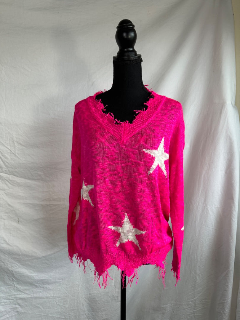 PINK STARS MAIN STRIP Women's Tops, S