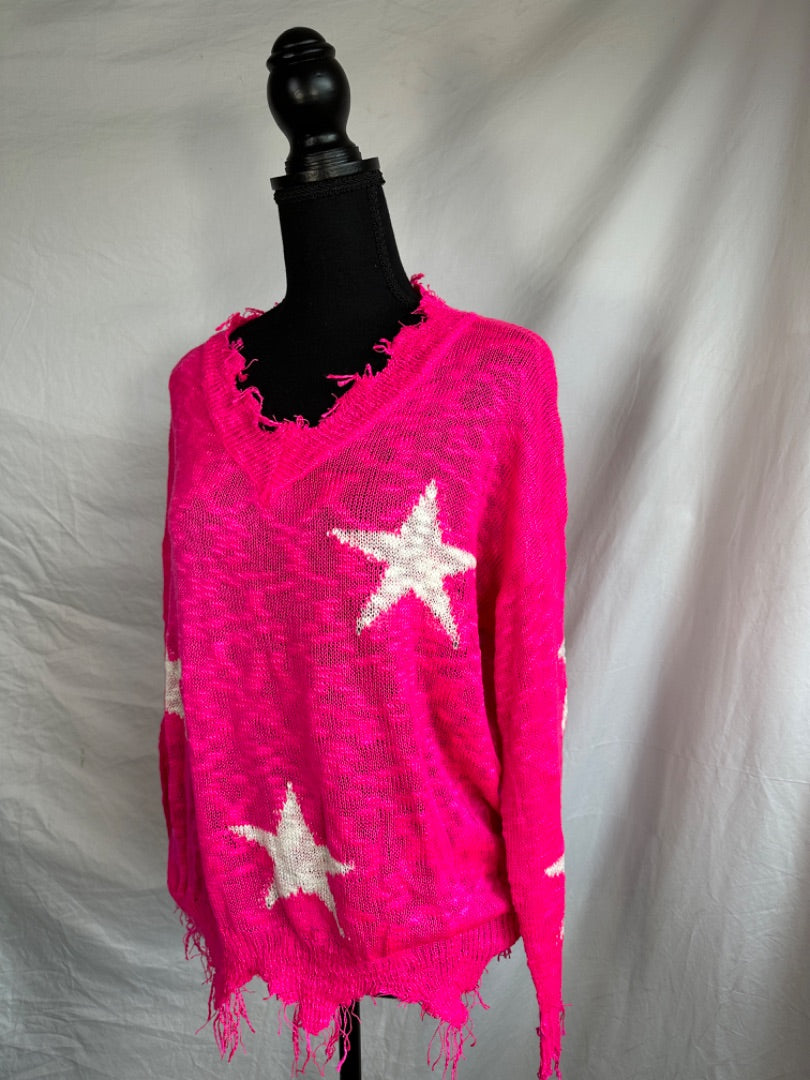 PINK STARS MAIN STRIP Women's Tops, S