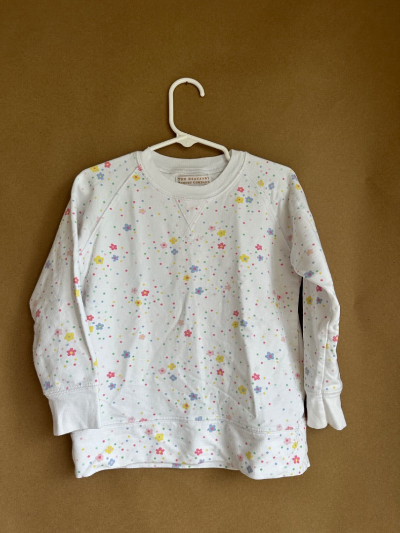 WHITE FLORAL CREWNECK THE BEAUFORT BONNET COMPANY Children's, 4T