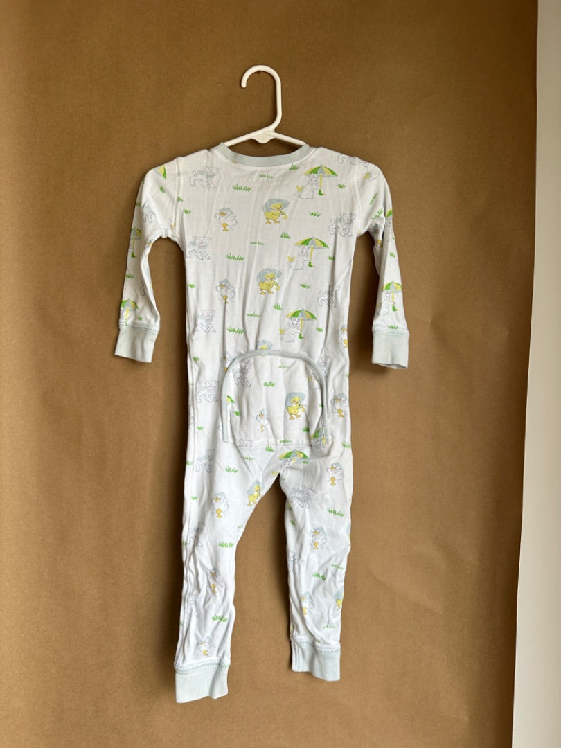 DUCK AND BUNNIES UMBRELLA ZIP PAJAMA THE BEAUFORT BONNET COMPANY Children's, 2T