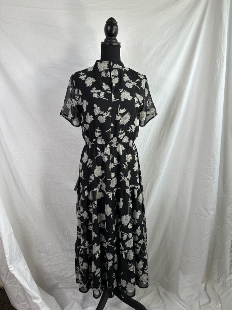 BLACK/WHITE FLORAL LULU'S Women's Dresses, SMALL