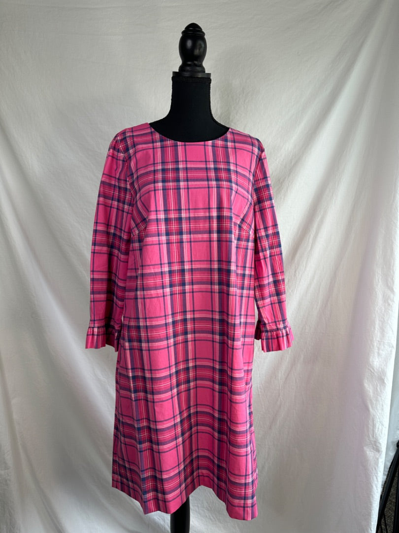 PINK PLAID DRAPER JAMES Women's Dresses, M