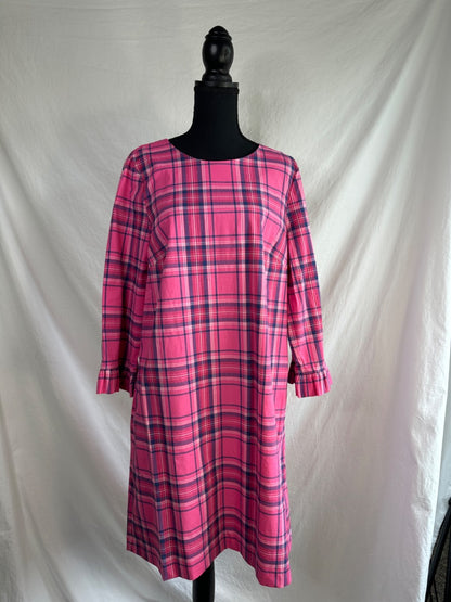 PINK PLAID DRAPER JAMES Women's Dresses, M