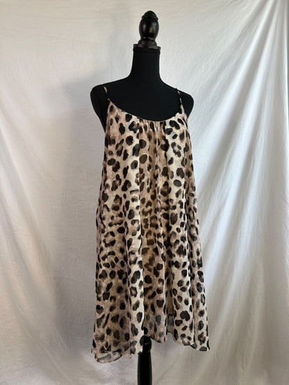 LEOPARD ADRIENNE Women's Dresses, LARGE