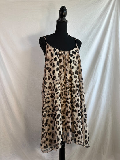 LEOPARD ADRIENNE Women's Dresses, LARGE